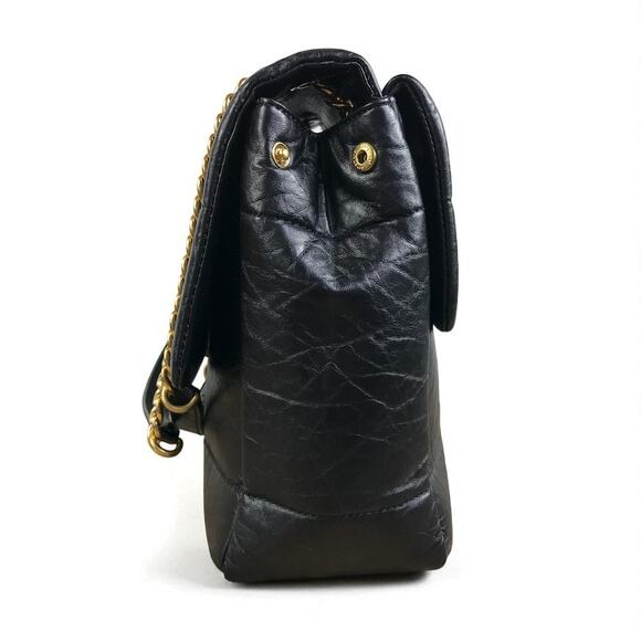 SONGMONT Large Calf Leather Chocolate Bag Onyx Black Luxury Old Money Classic - Picture 10 of 16